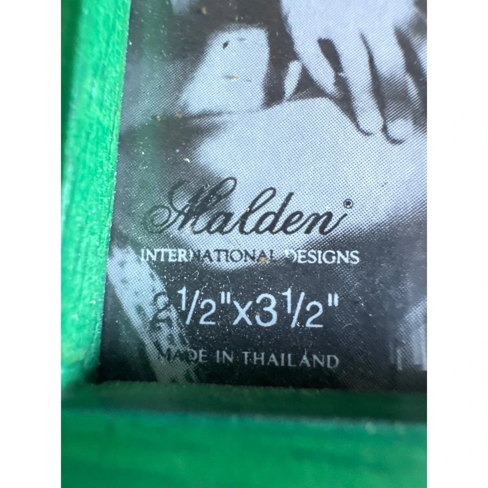 Malden International Designs Green Wood Picture Frame 2.5x3.5 Tabletop 670-23